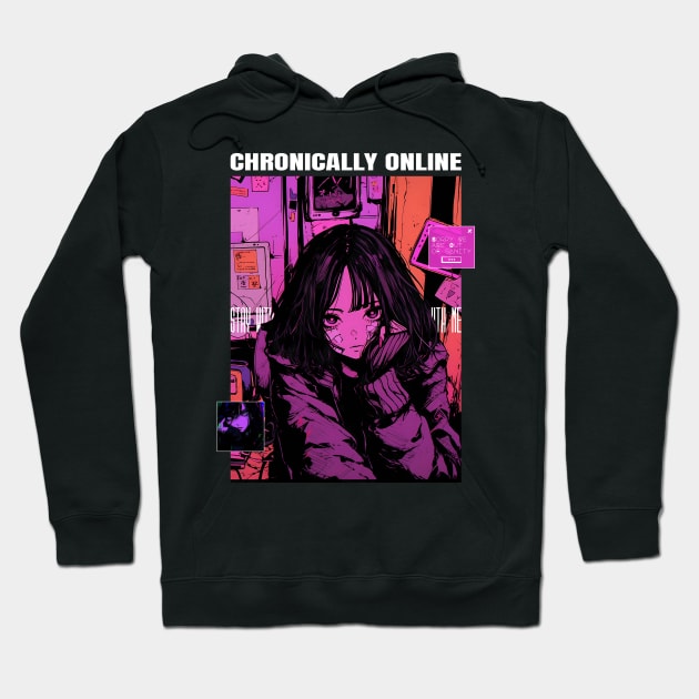 Chronically Online Anime Girl vol 3 Hoodie by cursedink